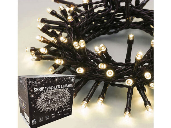 Stringa 1500 LED Bianco Freddo 60 Metri Cavo verde con giochi di luce